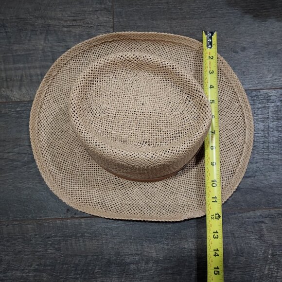 Coastal Cowgirl Hat Belt Sliver Eagle Details Summer Straw Head Diameter Size 22 - Picture 12 of 13